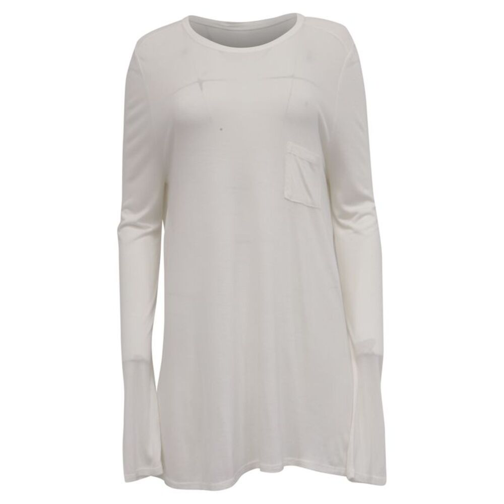 Alexander Wang Long Sleeve Top with Pocket in White Modal